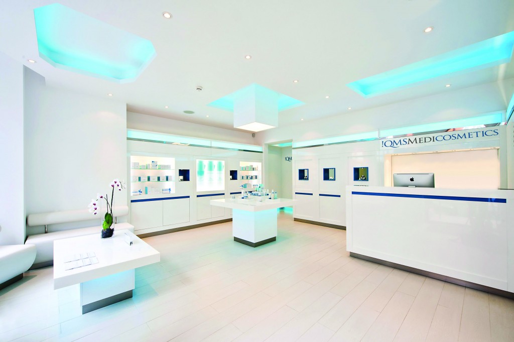 QMS Medicosmetics - London interior Flagship salon - www.gentlemansbutler