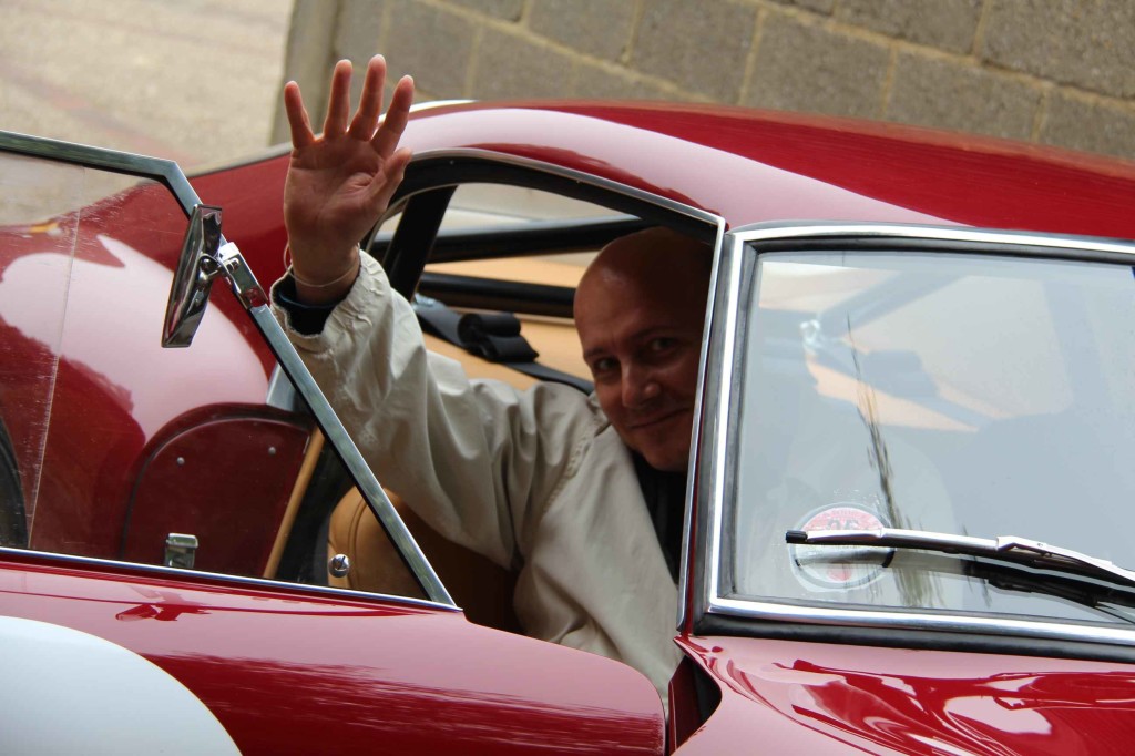 Michael Grenville smiles in his Ferrari!