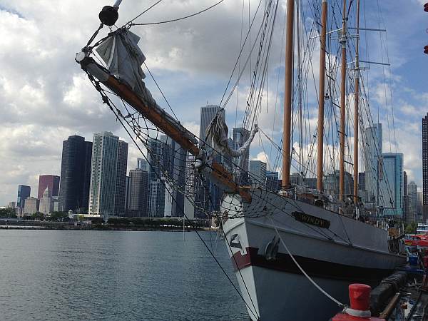 Navy Pier, looking back to Chicago Central