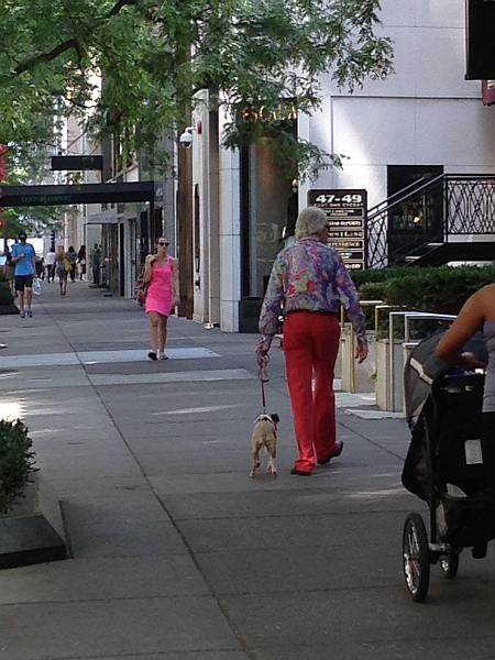 Oak Street, Chicago, Man with dog