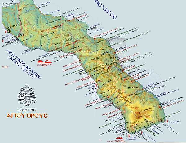 Map Of Mount Athos In Greek The 20 Monasteries Of Mount Athos A Map Of Mount Athos In Greek The 20 Monasteries Of Mount Athos A
