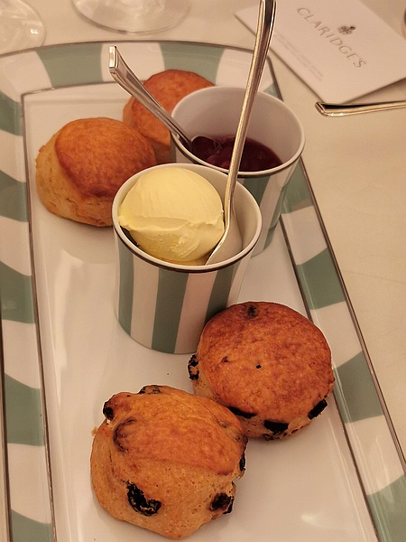 Claridge's Scones, cream and jam